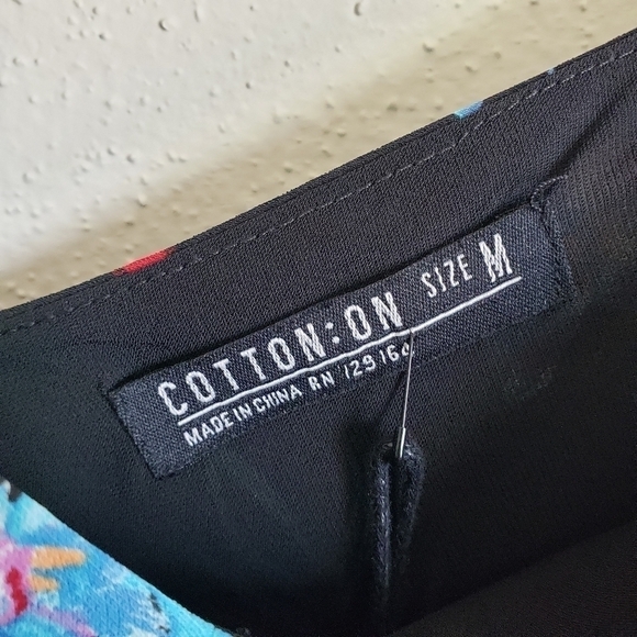 Floral black strappy v-neck midi shift slip dress size M NWT - Picture 7 of 9